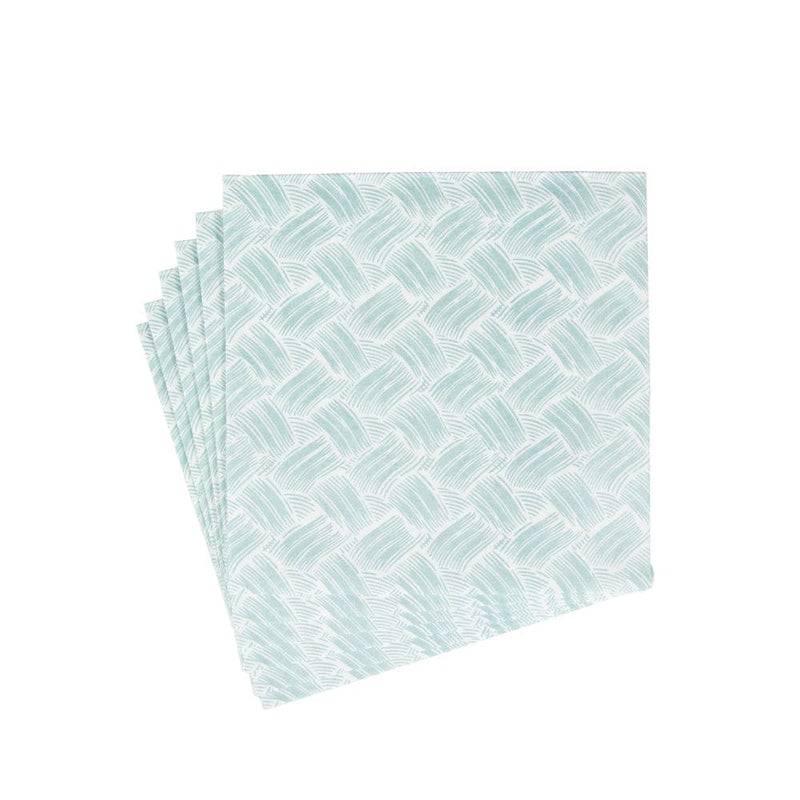 Caspari Basketry Mist Paper Linen Dinner Napkins - 12 Per Package