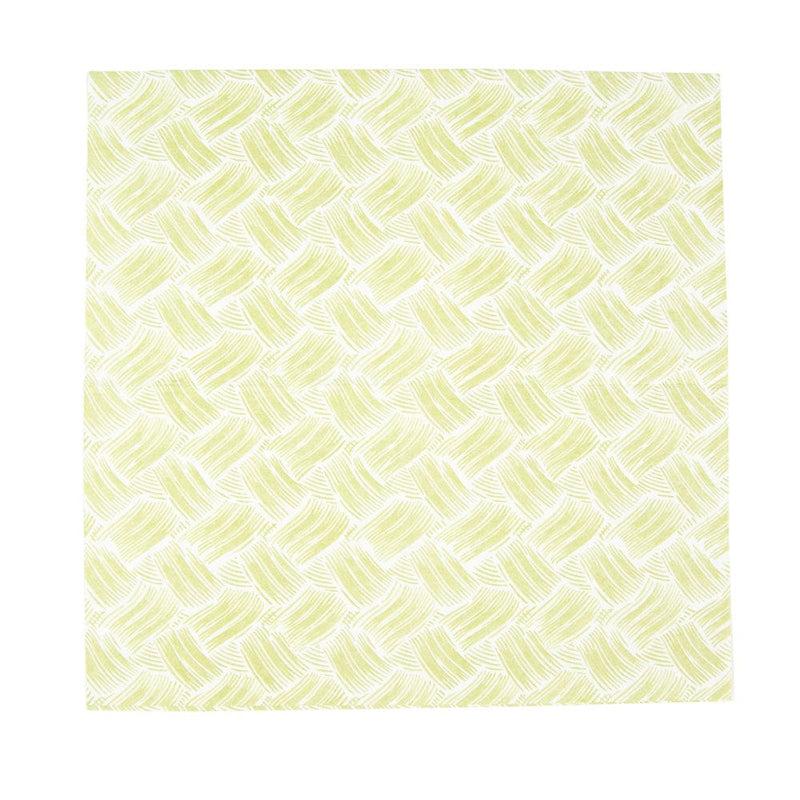 Caspari Basketry Moss Green Paper Linen Cocktail Napkins - 15 Per Package