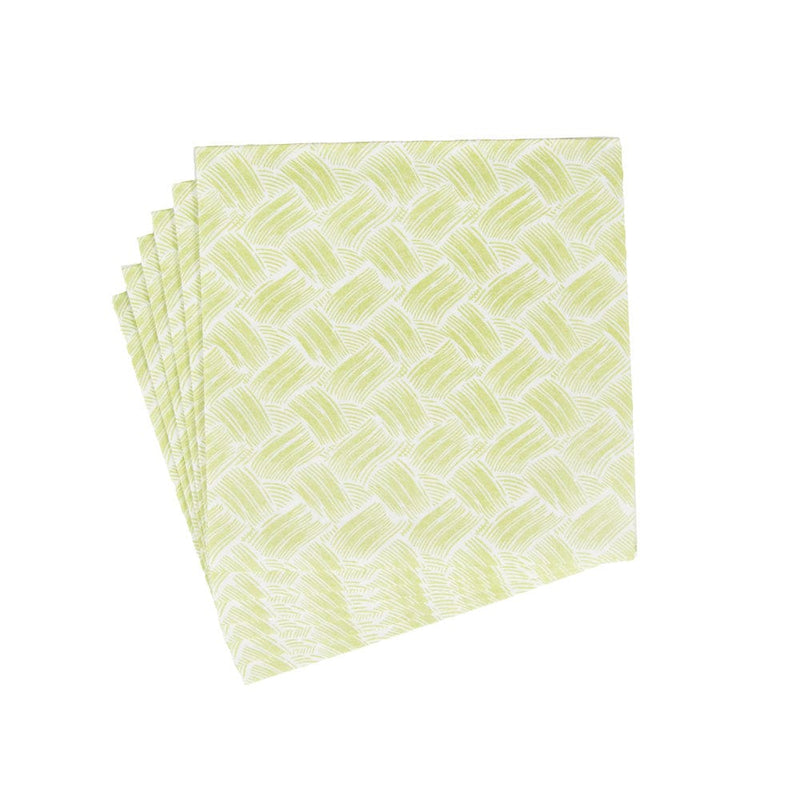 Caspari Basketry Moss Green Paper Linen Dinner Napkins - 12 Per Package