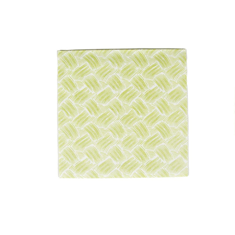 Caspari Basketry Moss Green Paper Linen Dinner Napkins - 12 Per Package