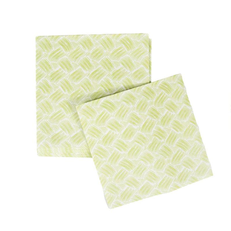 Caspari Basketry Moss Green Paper Linen Dinner Napkins - 12 Per Package