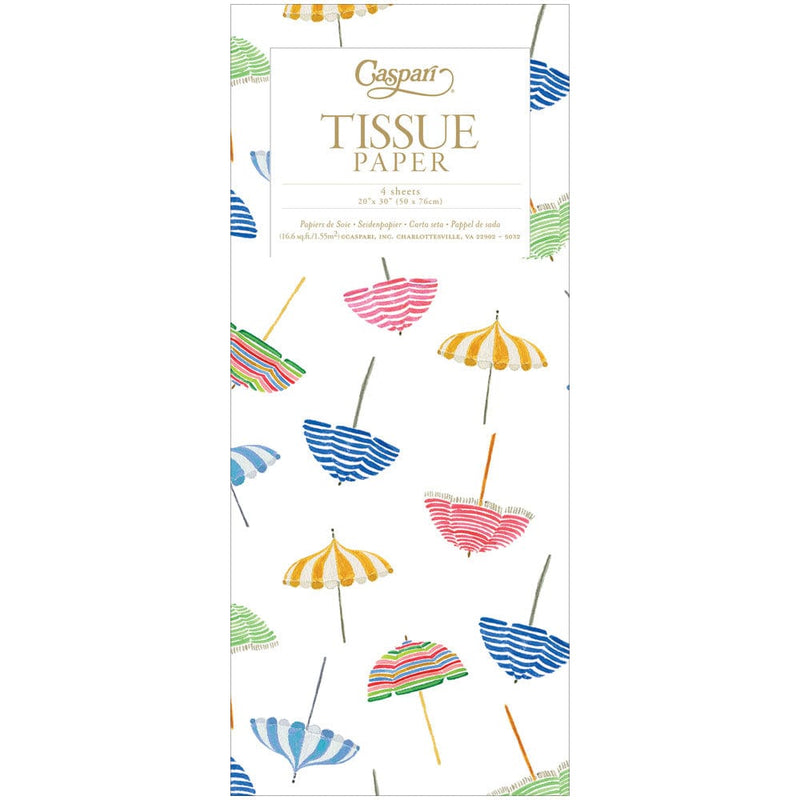 caspari Beach Umbrellas Tissue Paper - 4 Sheets Included