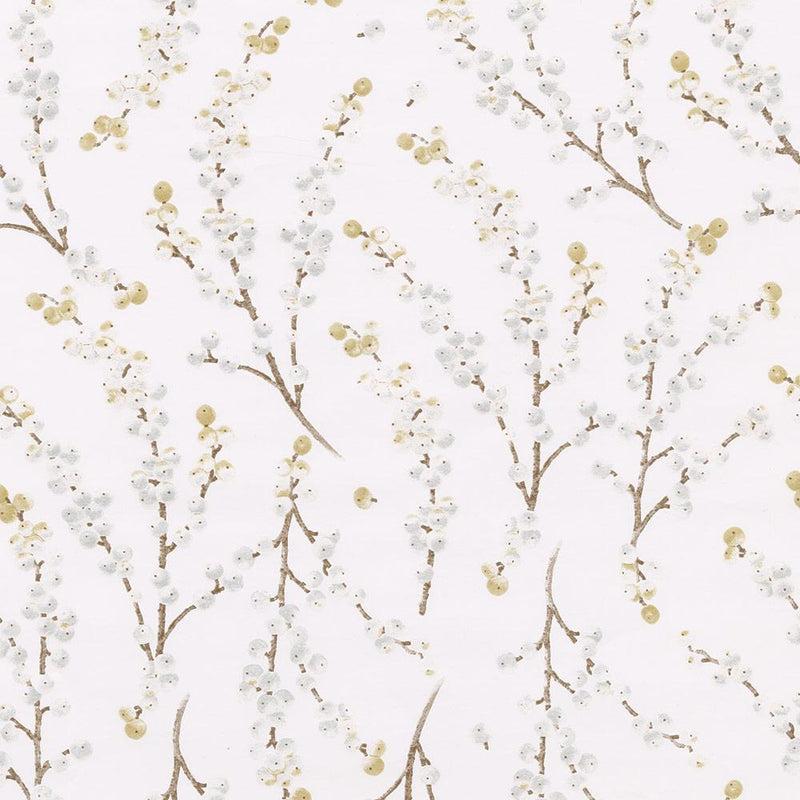 Caspari Berry Branches Gift Wrapping Paper In White & Silver - 30" X 8' Roll