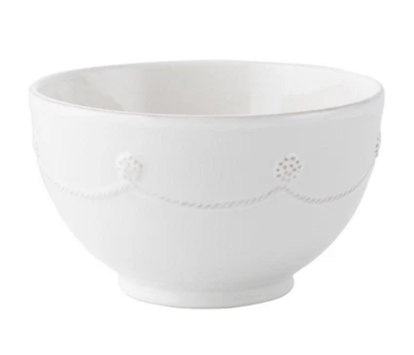 caspari Berry & Thread Cereal/Ice Cream Bowl - Whitewash