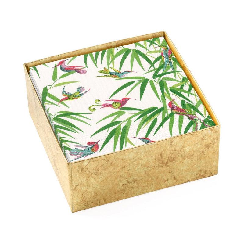 caspari Birds in Paradise Boxed Paper Cocktail Napkins in White - 40 Per Box caspari Birds in Paradise Boxed Paper Cocktail Napkins in White - 40 Per Box
