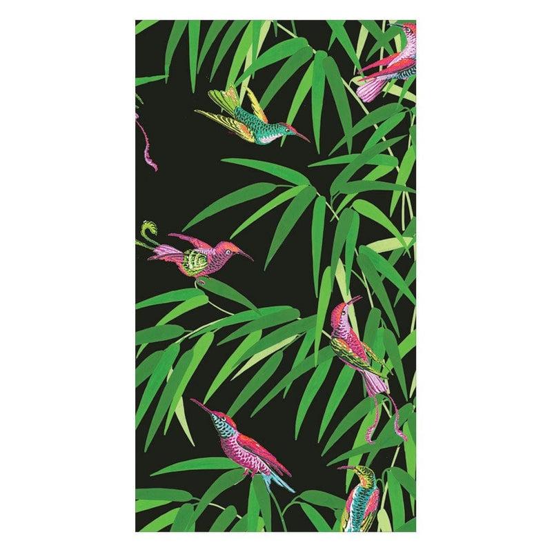 caspari Birds in Paradise Paper Guest Towel Napkins in Black - 15 Per Package