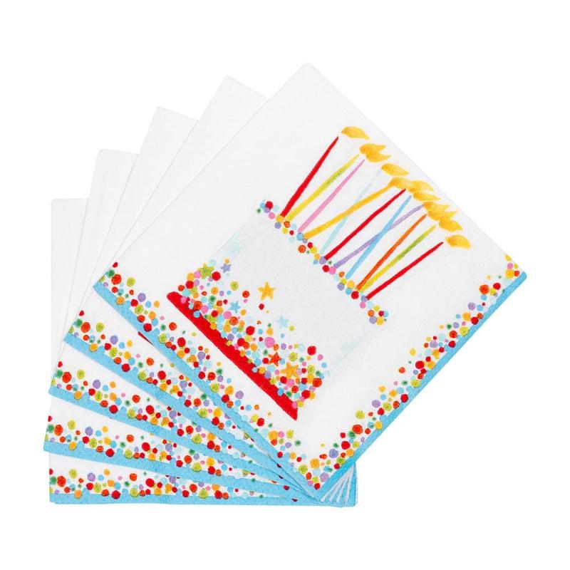 Caspari Birthday Cake Cocktail Napkins - 20 Per Package