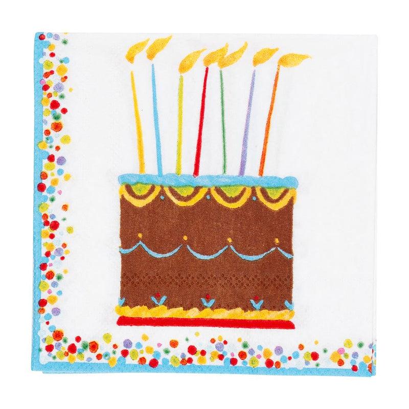 Caspari Birthday Cake Cocktail Napkins - 20 Per Package