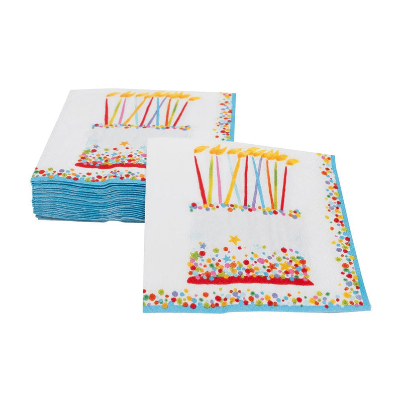 Caspari Birthday Cake Cocktail Napkins - 20 Per Package