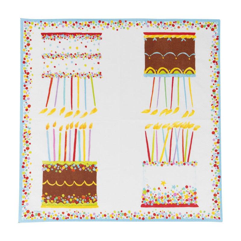 Caspari Birthday Cake Luncheon Napkins - 20 Per Package