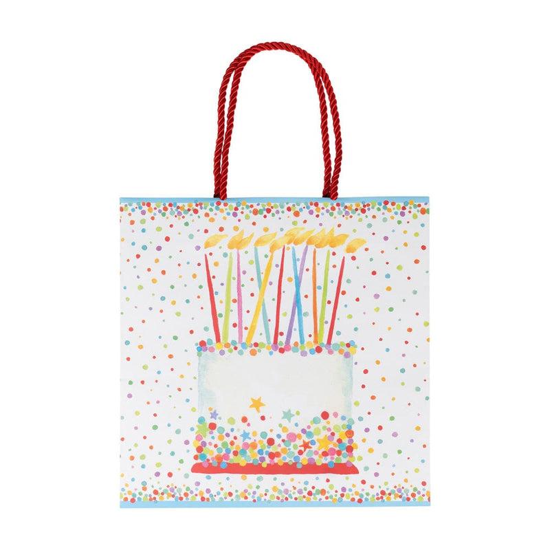 Caspari Birthday Cake Medium Square Gift Bags - One Gift Bag Included
