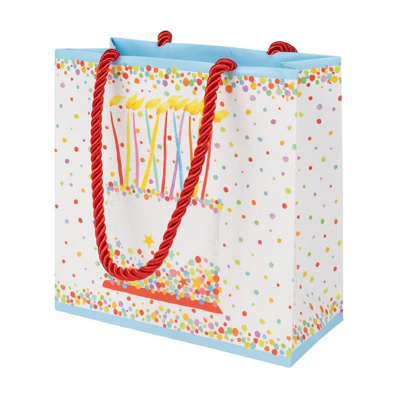 Caspari Birthday Cake Small Square Gift Bags - One Gift Bag Included