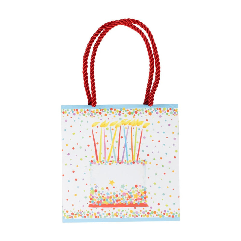 Caspari Birthday Cake Small Square Gift Bags - One Gift Bag Included