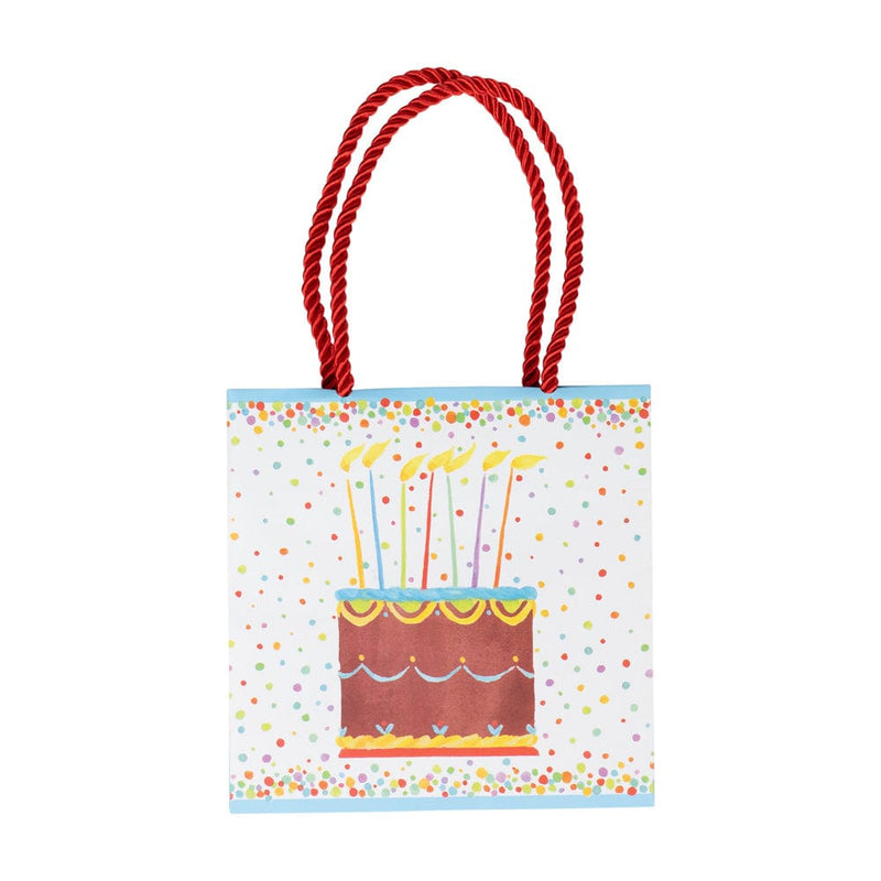 Caspari Birthday Cake Small Square Gift Bags - One Gift Bag Included