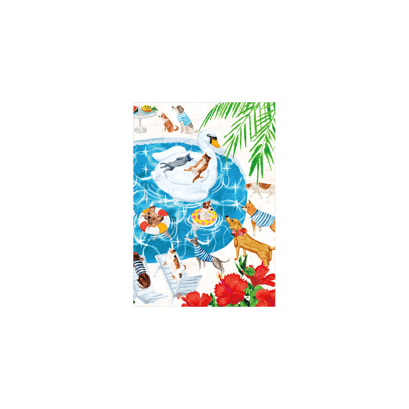 Caspari Birthday Party Animals - Set Of Six Greeting Cards And Envelopes