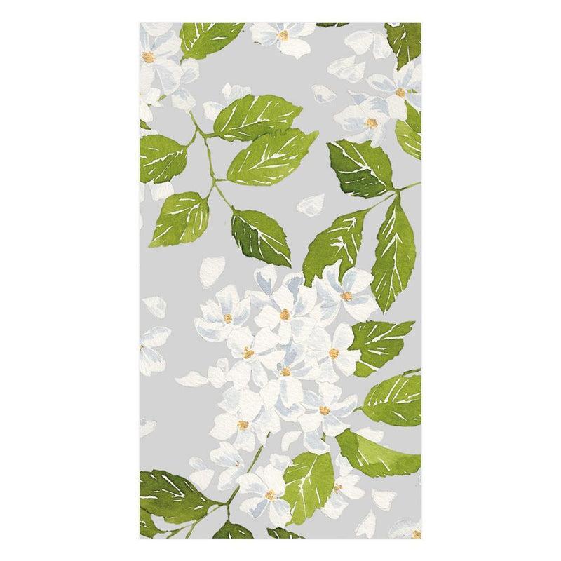 caspari Blanc De Blancs Paper Guest Towel Napkins in Grey - 15 Per Package