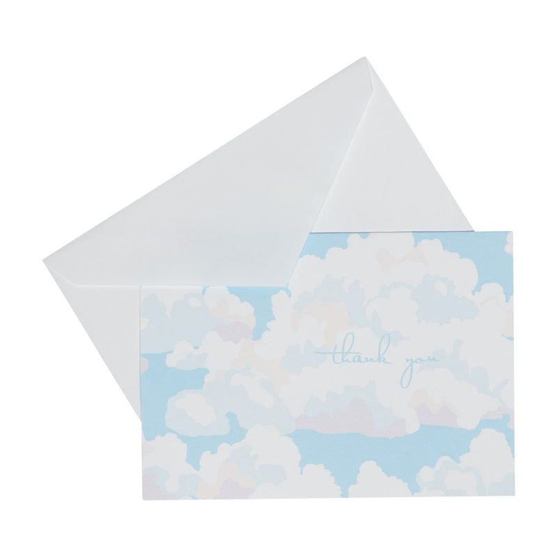 Caspari Blue Skies Thank You Notes - 8 Note Cards & 8 Envelopes