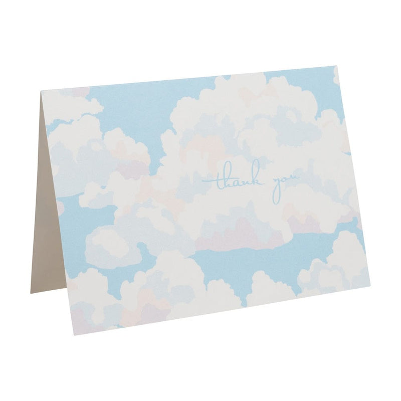 Caspari Blue Skies Thank You Notes - 8 Note Cards & 8 Envelopes