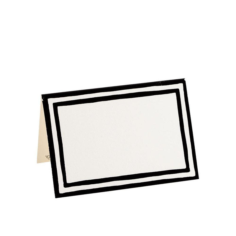 caspari Border Stripe Place Cards in Black Foil - 8 Per Package