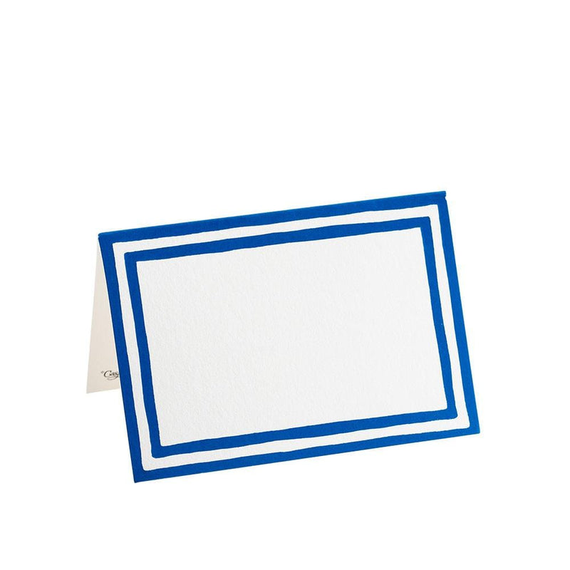 caspari Border Stripe Place Cards in Blue Foil - 8 Per Package
