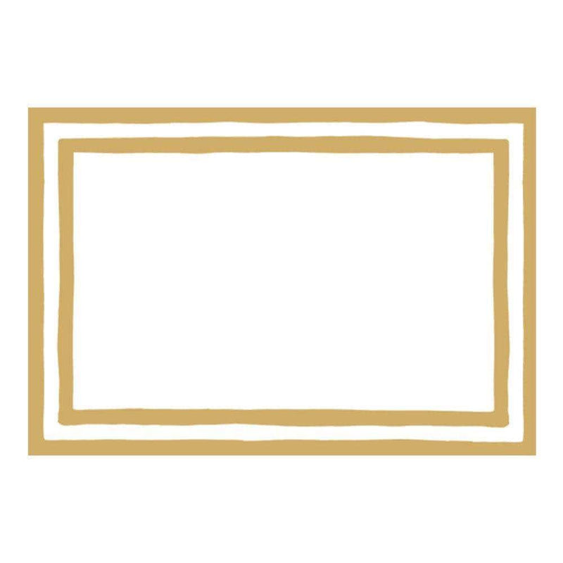 Caspari Border Stripe Place Cards In Gold Foil - 8 Per Package