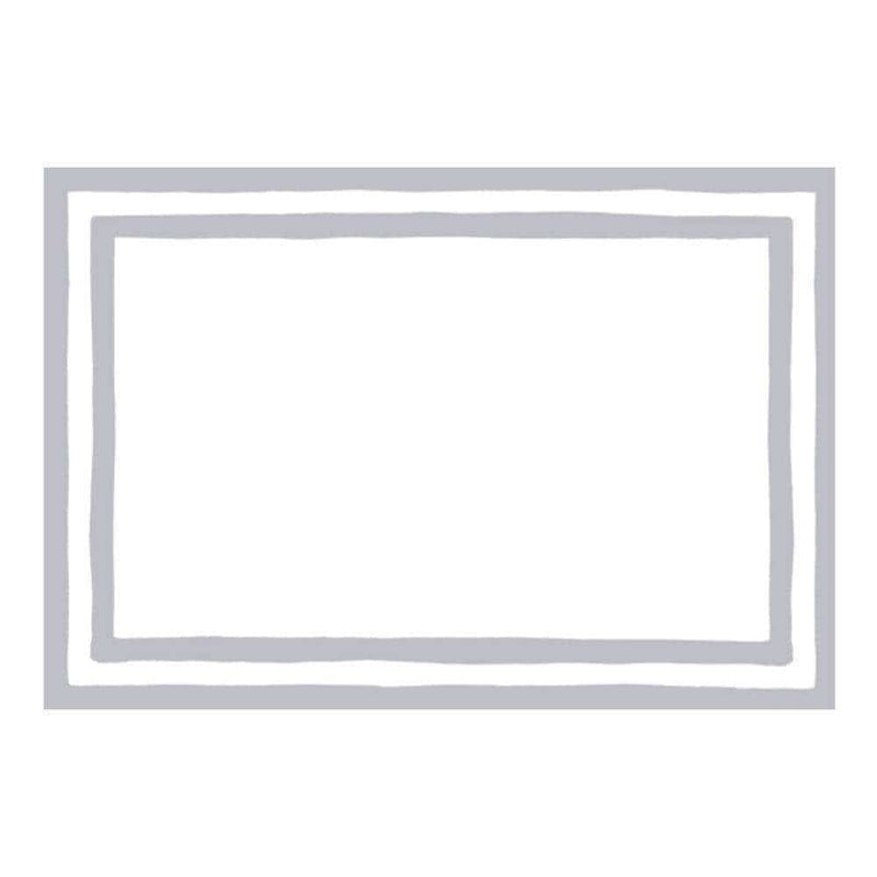 Caspari Border Stripe Place Cards In Silver Foil - 8 Per Package