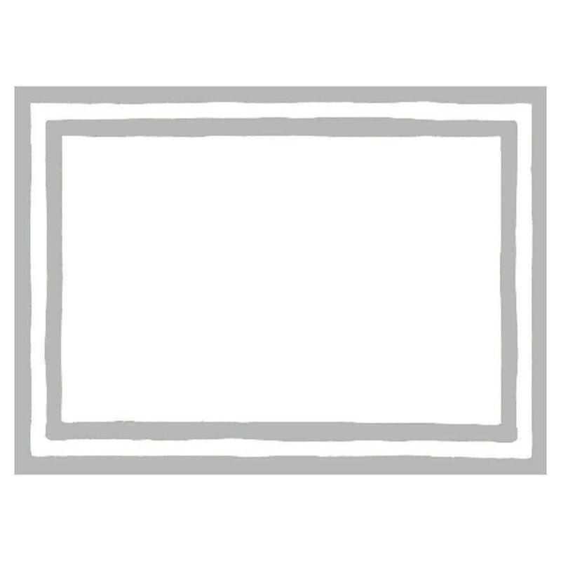 Caspari Border Stripe Self-Adhesive Labels In Silver - 12 Per Package