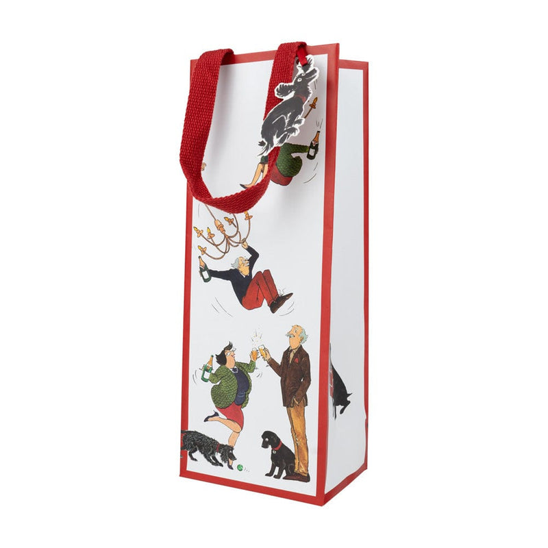 Caspari Bottoms Up Wine & Bottle Gift Bags - One Gift Bag Included