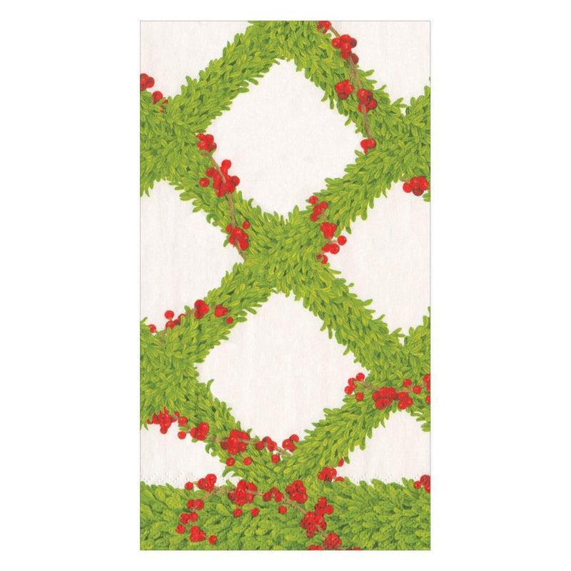 Caspari Boxwood Trellis Paper Guest Towel Napkins - 15 Per Package