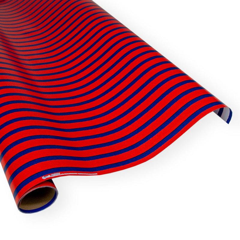 caspari Bretagne Reversible Gift Wrapping Paper in Red & Blue - 30" x 8' Roll