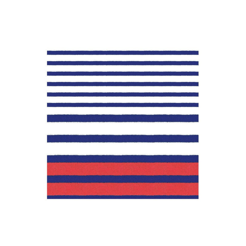 caspari Breton Stripe Boxed Cocktail Napkins in Blue - 40 Per Box