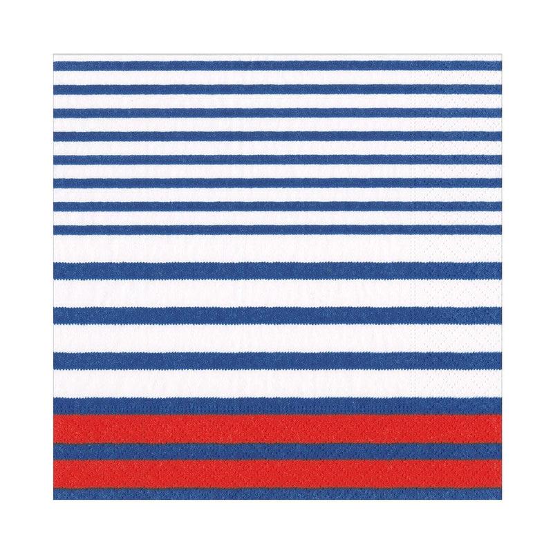 caspari Breton Stripe Luncheon Napkins in Blue - 20 Per Package