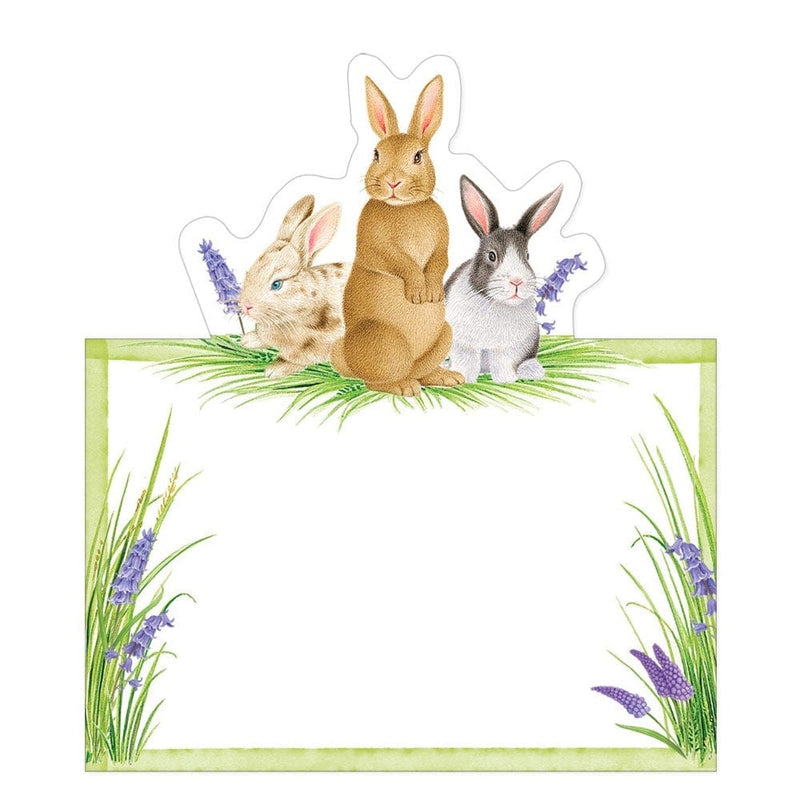 caspari Bunnies and Daffodils Die-Cut Place Cards - 8 Per Package