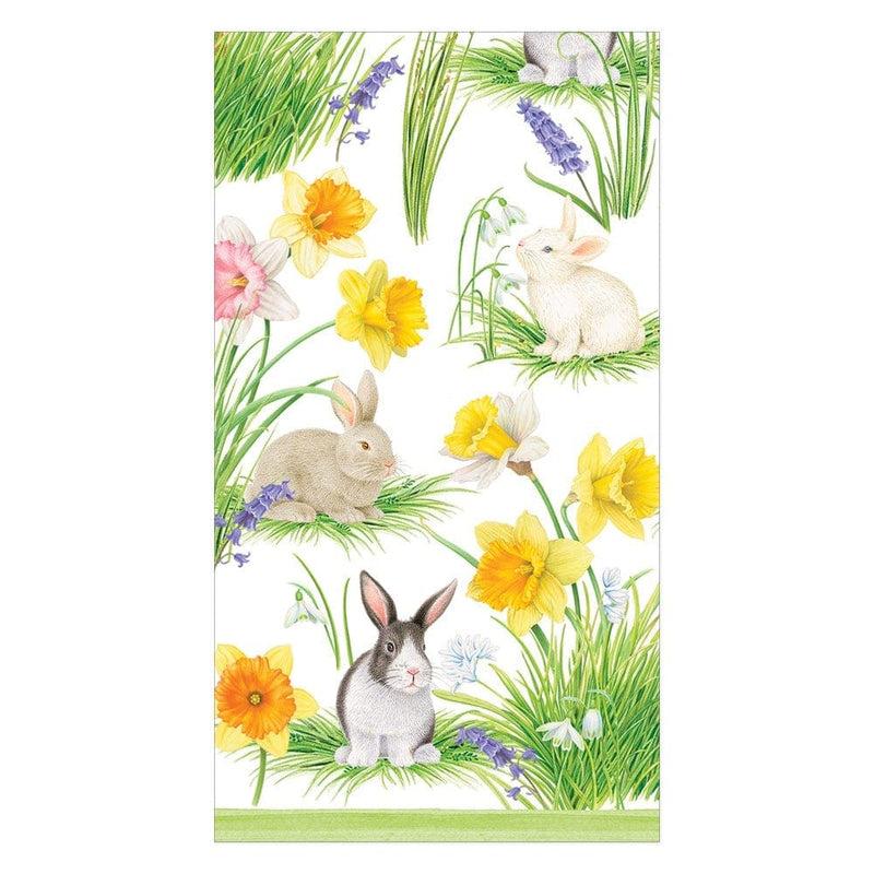 caspari Bunnies and Daffodils Paper Guest Towel Napkins - 15 Per Package