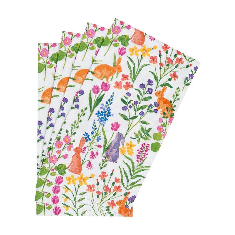 Caspari Bunny Field Guest Towel Napkins - 15 Per Package