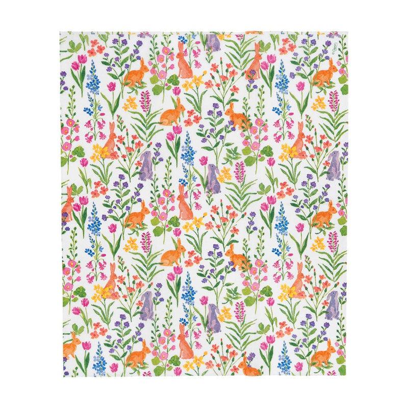 Caspari Bunny Field Guest Towel Napkins - 15 Per Package