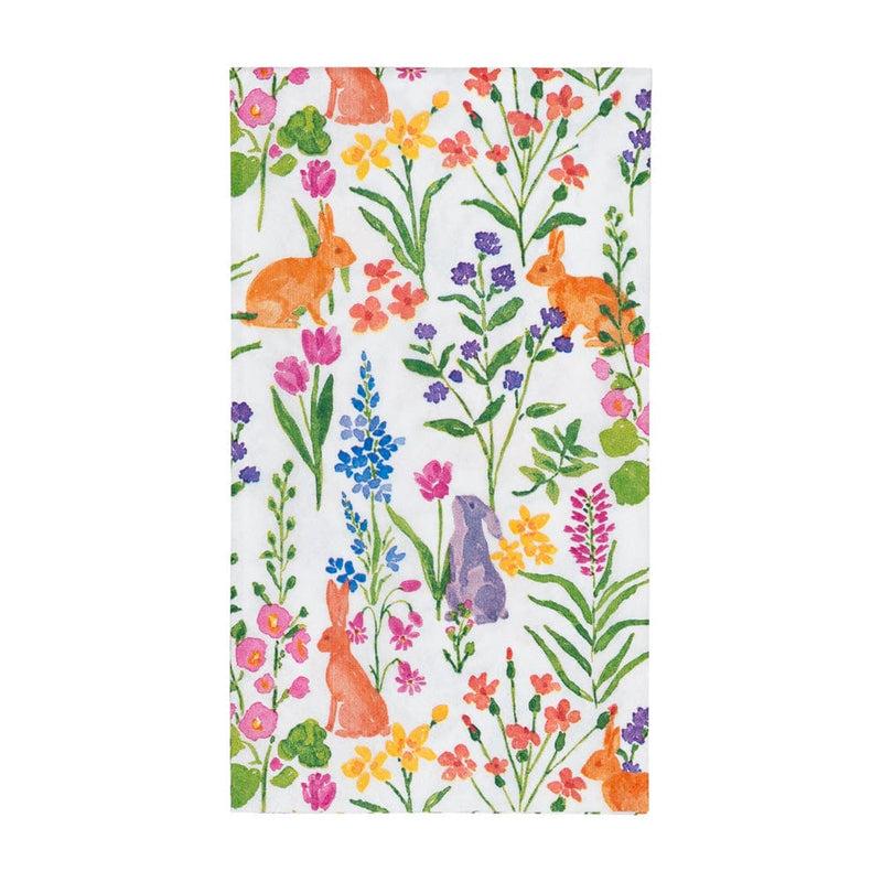 caspari Bunny Field Guest Towel Napkins - 15 Per Package