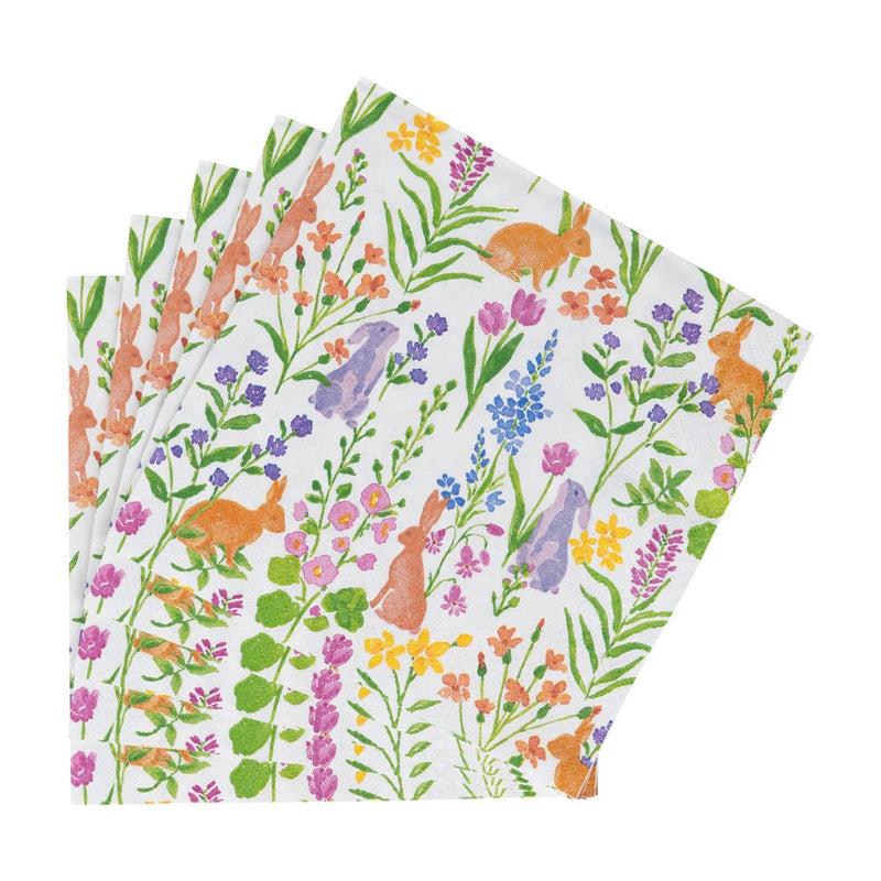 Caspari Bunny Field Luncheon Napkins - 20 Per Package