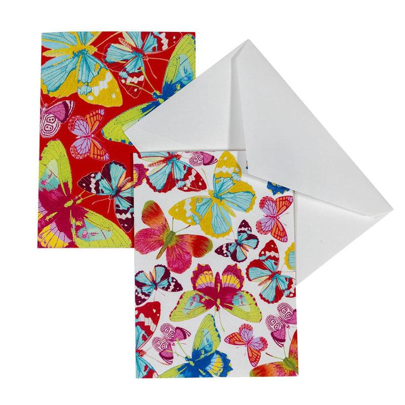 Caspari Butterflies Assorted Boxed Note Cards - 8 Note Cards & 8 Envelopes