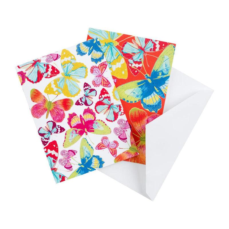 Caspari Butterflies Assorted Boxed Note Cards - 8 Note Cards & 8 Envelopes