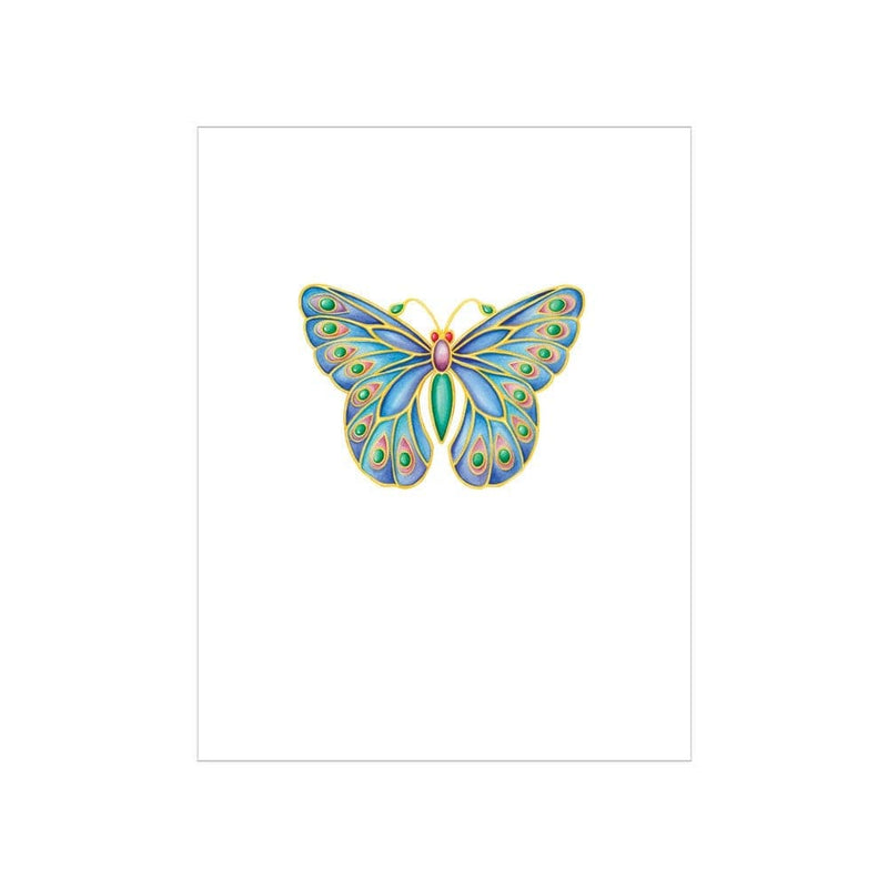 caspari Butterfly Gift Enclosure Cards - 4 Mini Cards & 4 Envelopes