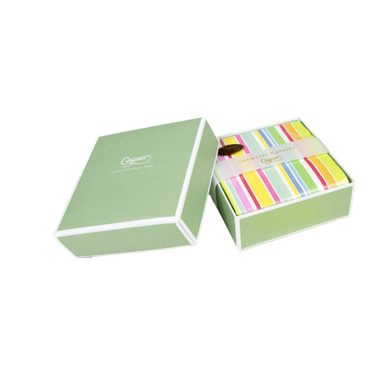 Caspari Cabana Stripe Bright Boxed Cocktail Napkins - 40 Per Box