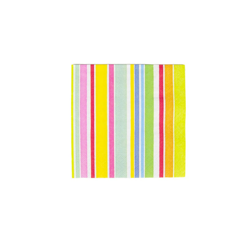 Caspari Cabana Stripe Bright Boxed Cocktail Napkins - 40 Per Box