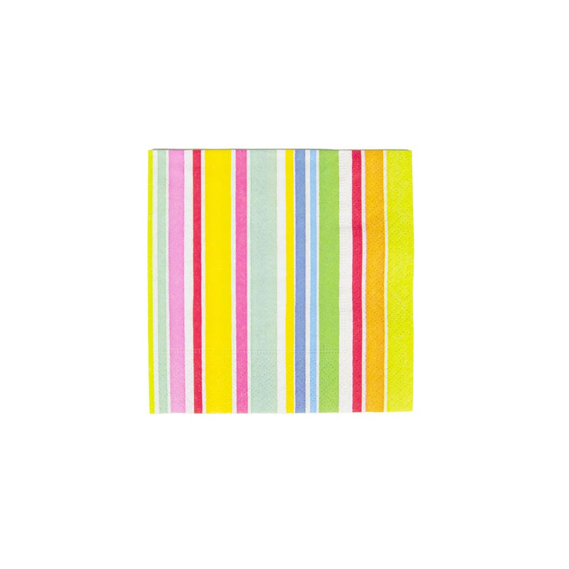 caspari Cabana Stripe Bright Cocktail Napkins - 20 Per Package