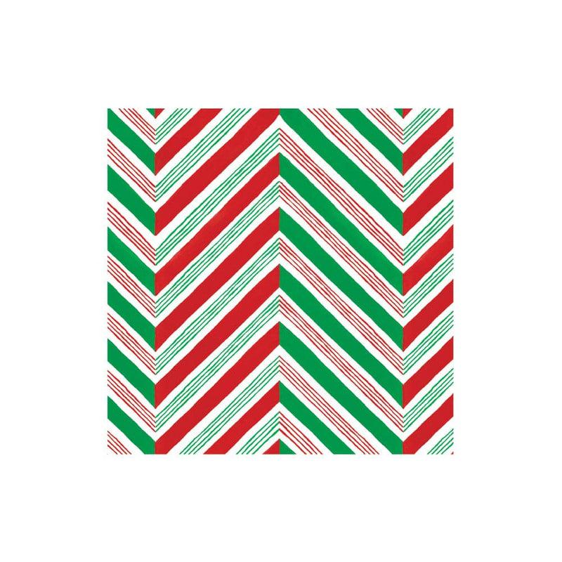 Caspari Candy Cane Stripes Paper Cocktail Napkins - 20 Per Package