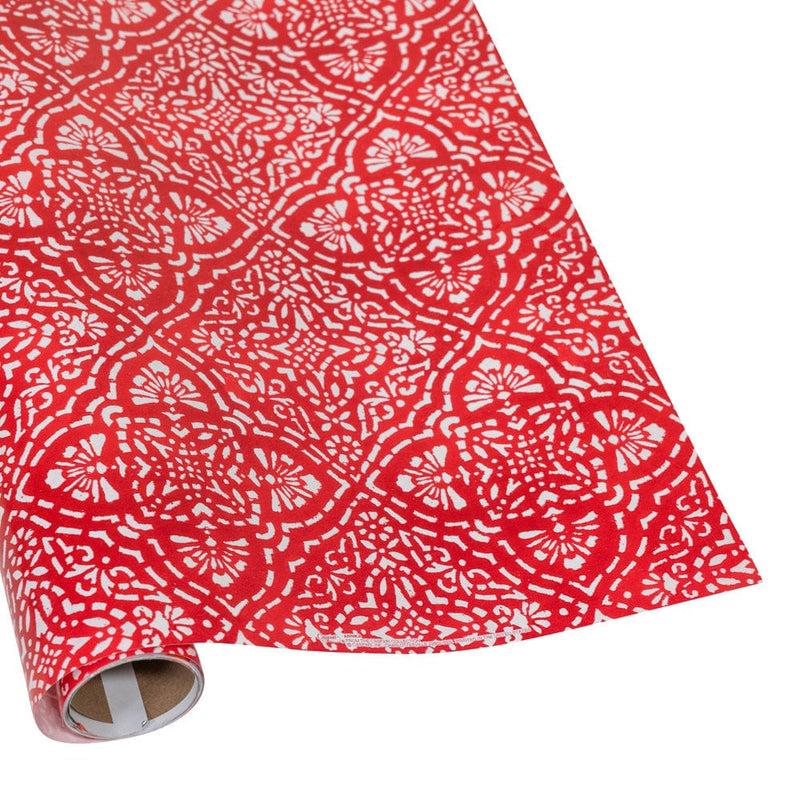 caspari Annika Red & White Gift Wrap - One 30" X 8' Roll