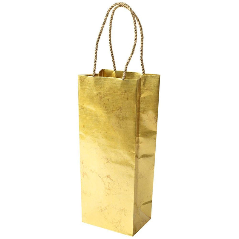 caspari Antique Gold Wine & Bottle Gift Bag - 1 Each