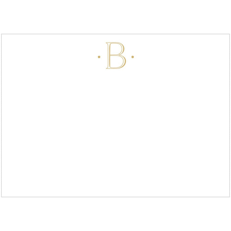 Caspari Caspari Antique Plain Letter B Foil Correspondence Cards - 12 Cards And Envelopes