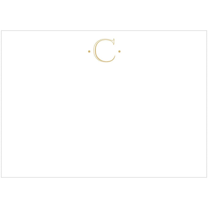 Caspari Caspari Antique Plain Letter C Foil Correspondence Cards - 12 Cards And Envelopes