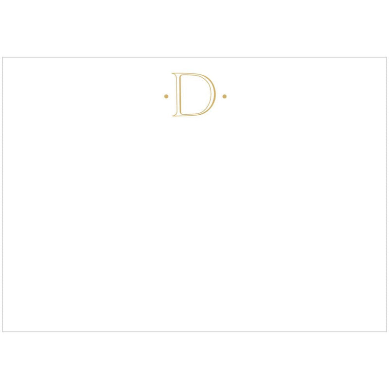 Caspari Caspari Antique Plain Letter D Foil Correspondence Cards - 12 Cards And Envelopes
